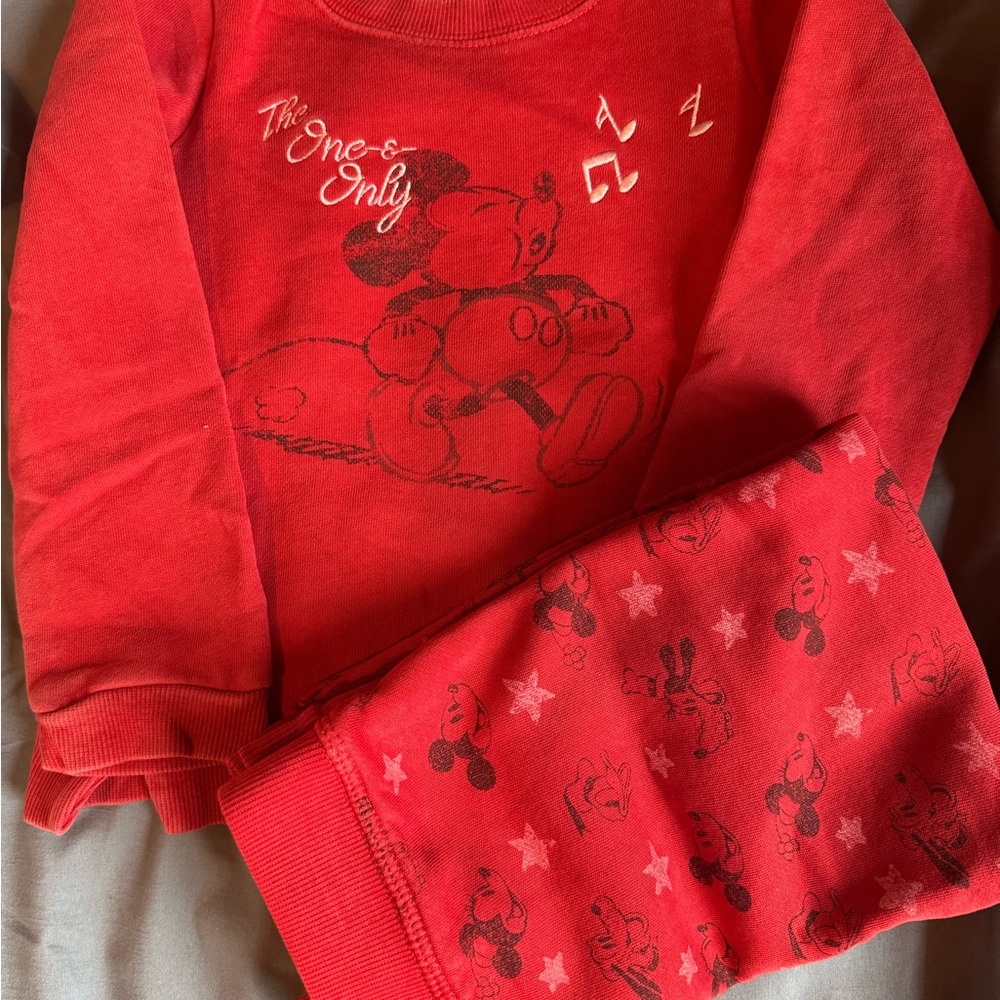 Red Mickey Mouse Kids sweatshirt and pants, NWOT